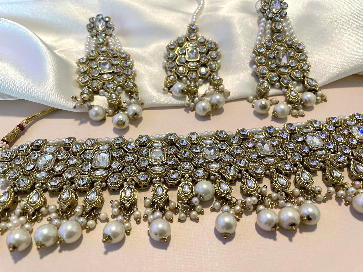 Rhinestone and Pearl Set