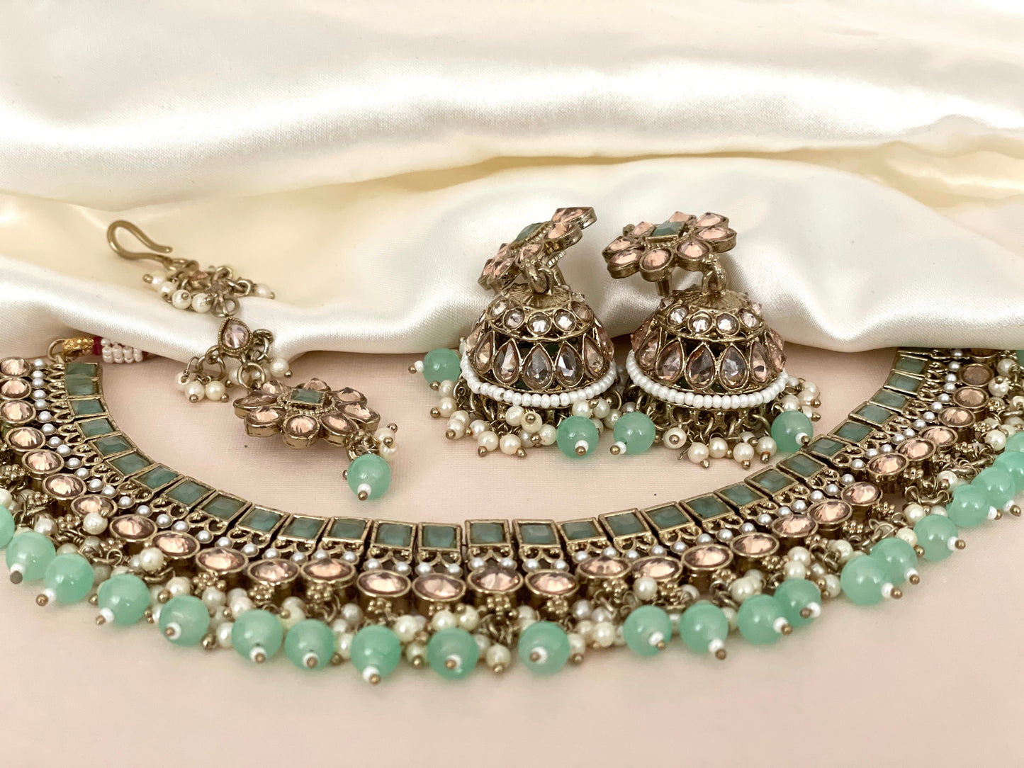 Mint Green Polki Choker