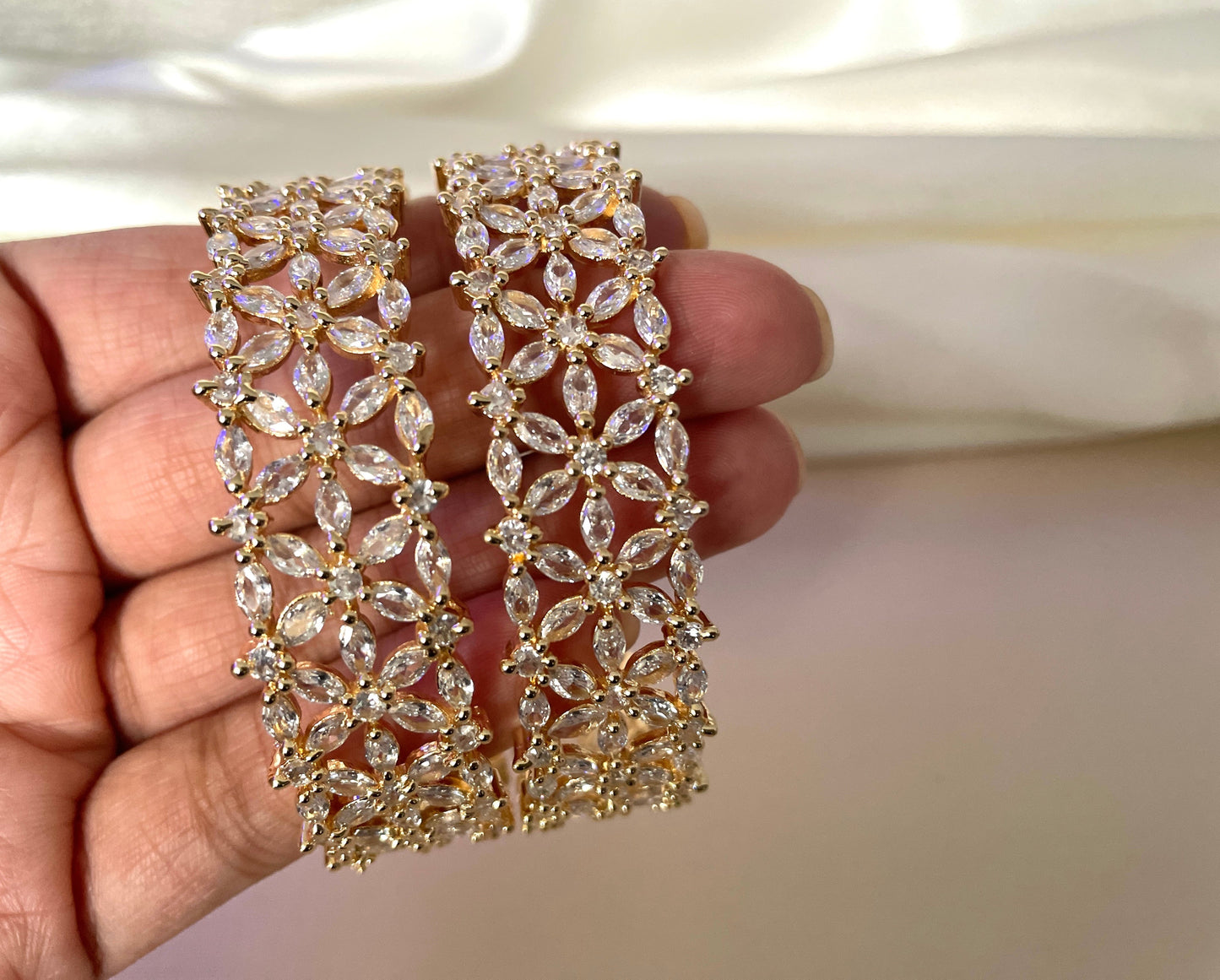 Gold AD Crystal Bangled
