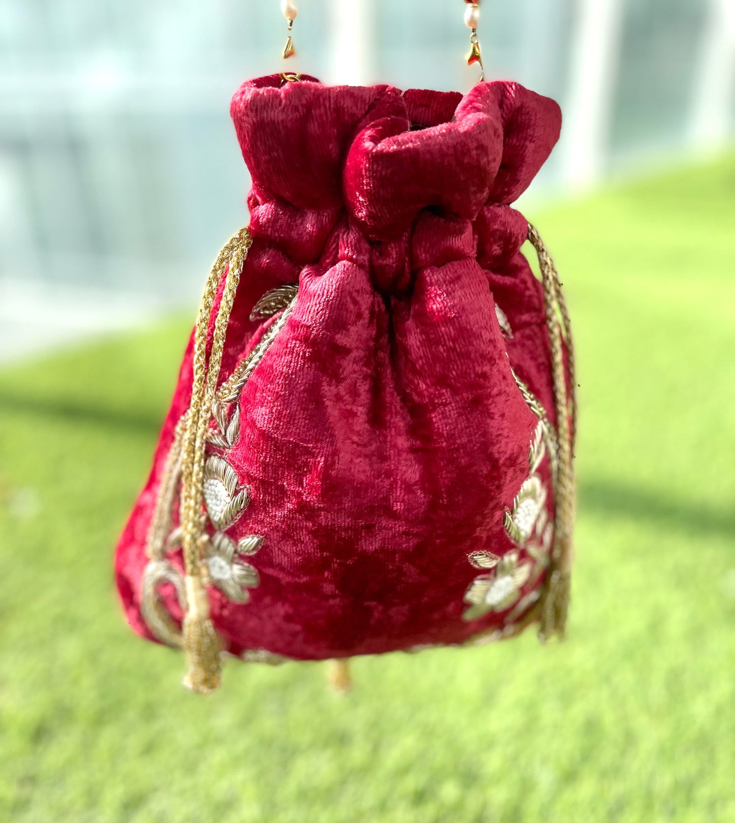 Red Velvet Potli Bag