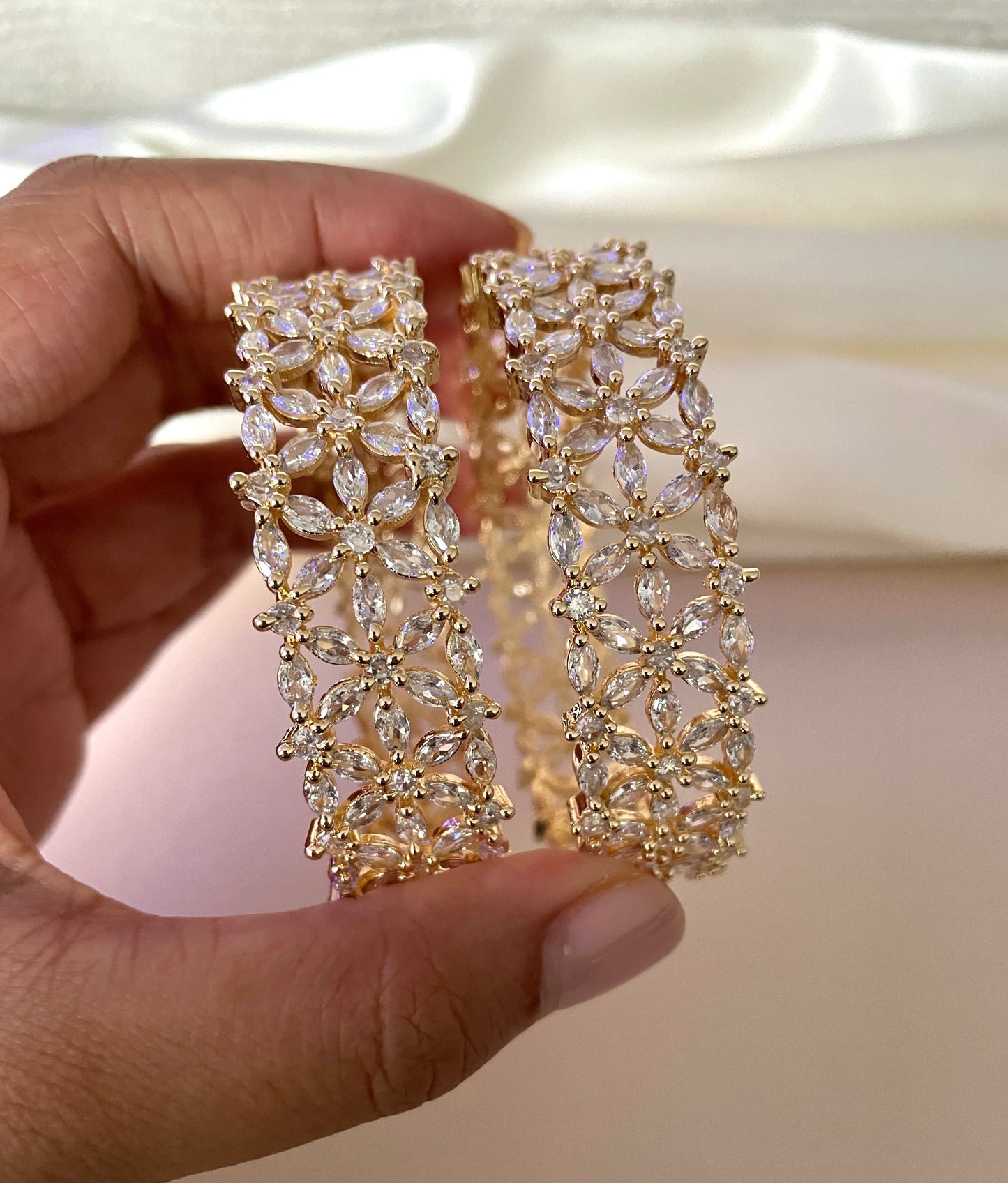 Gold AD Crystal Bangled
