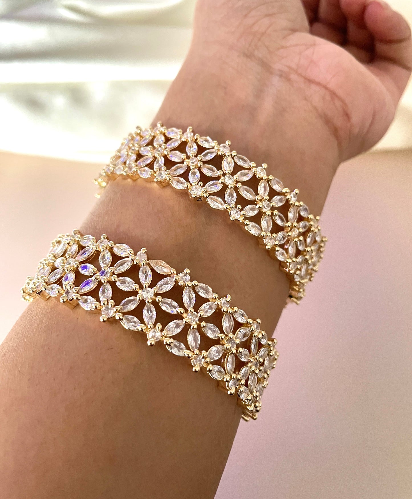Gold AD Crystal Bangled