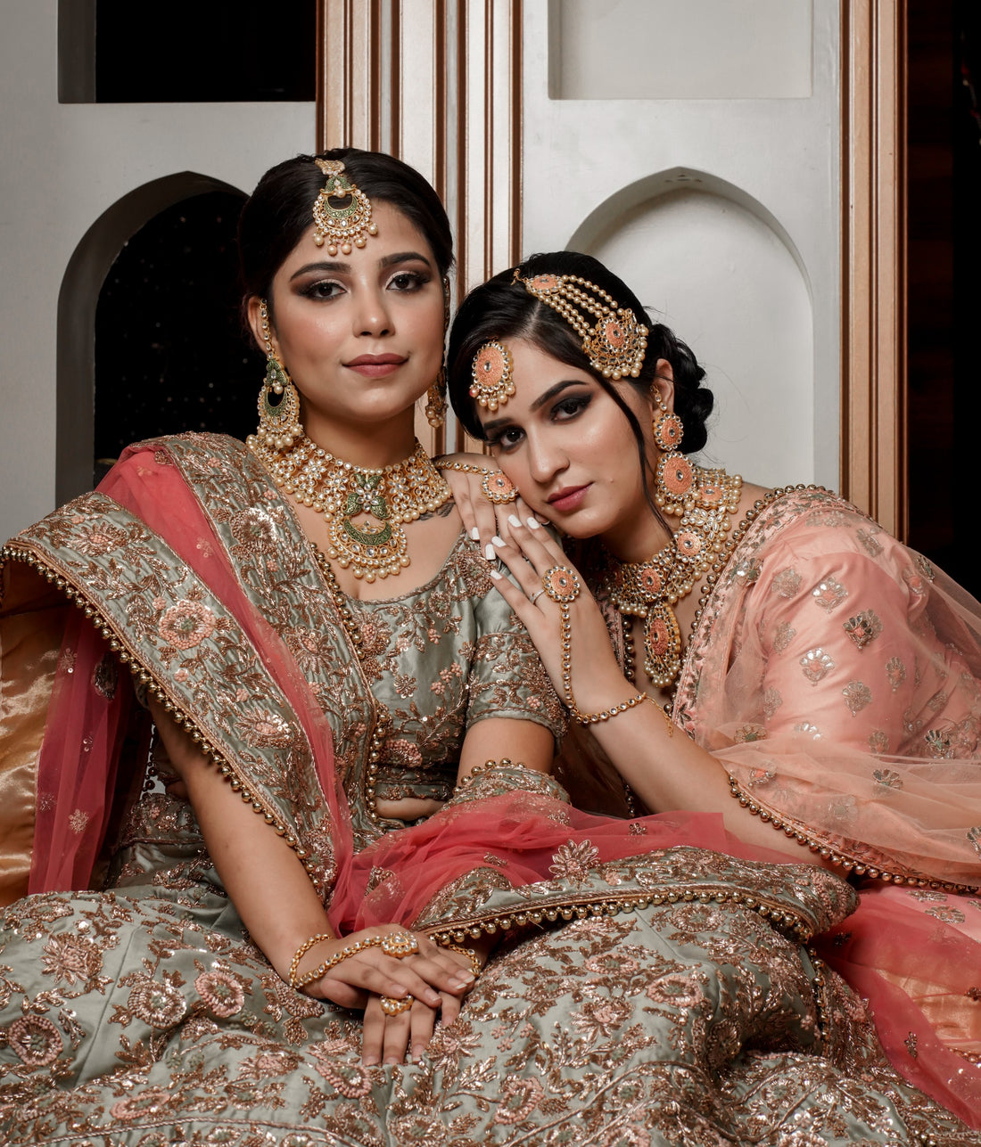 2 Brides wearing stylish jewellery