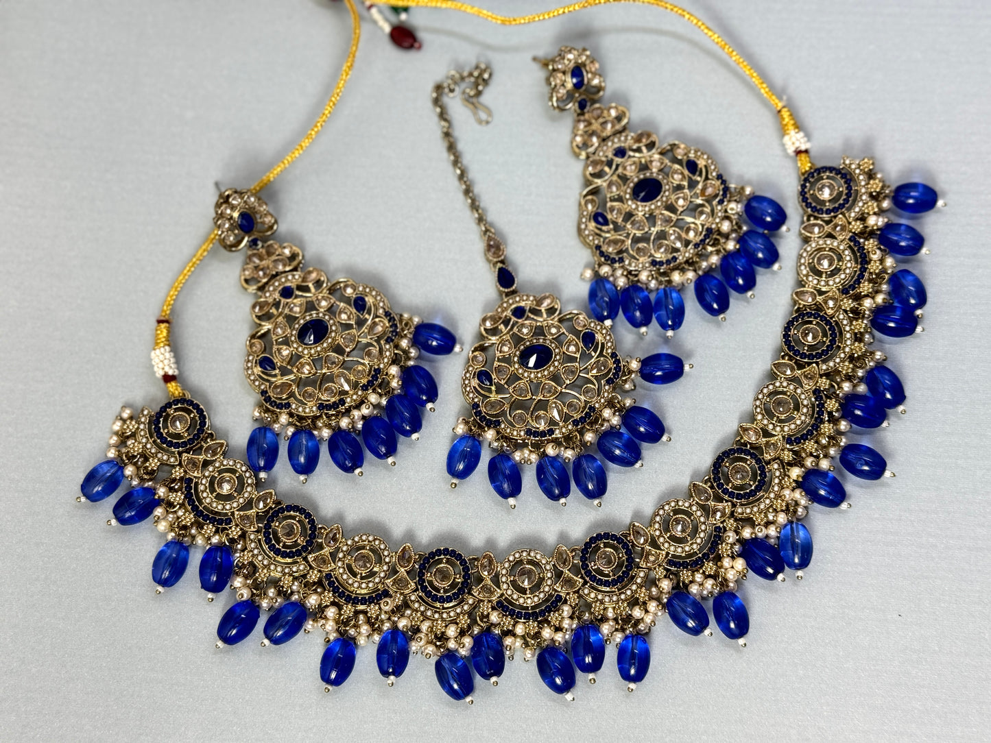 Royal Blue and Gold Choker