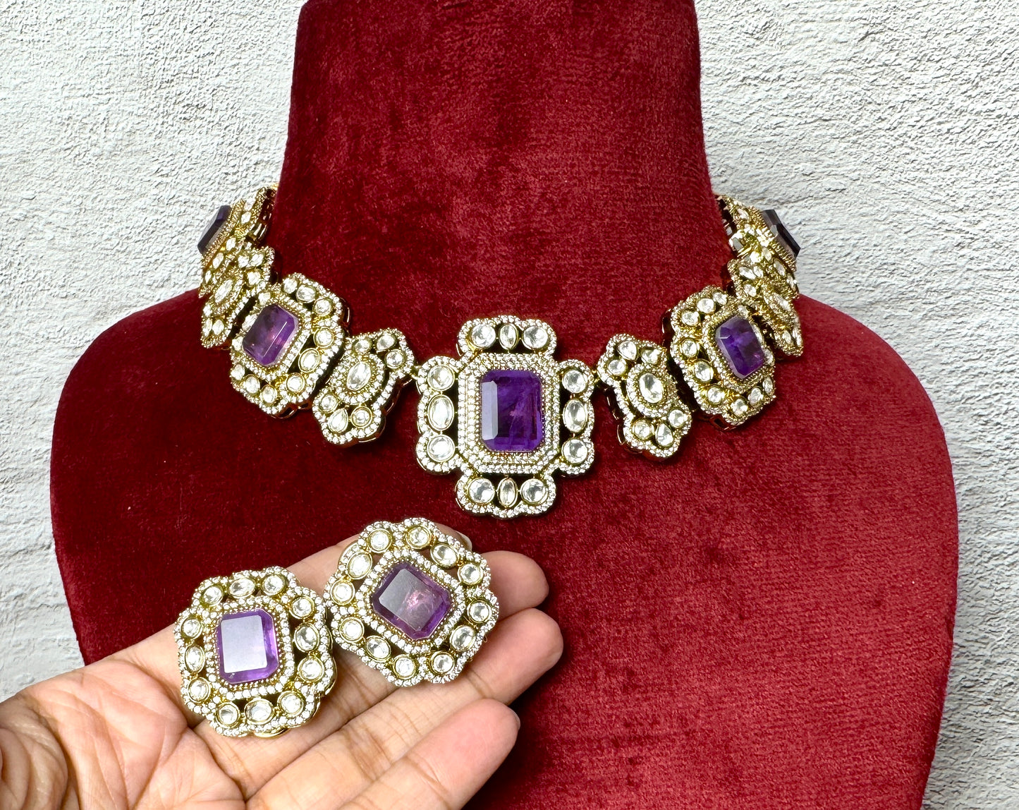 Purple Moissanite Choker - Radiance