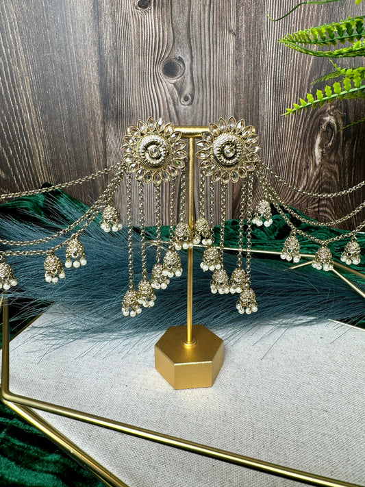 Shimmering antique gold sahara earrings