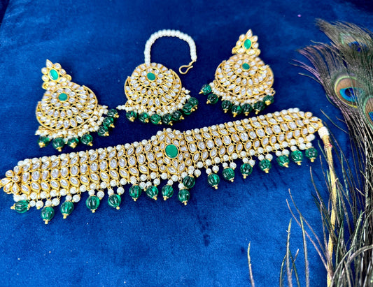 Green Kundan Set- Majesty 1010