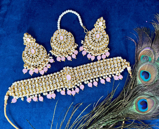 Pink Kundan Choker- Majesty 1010