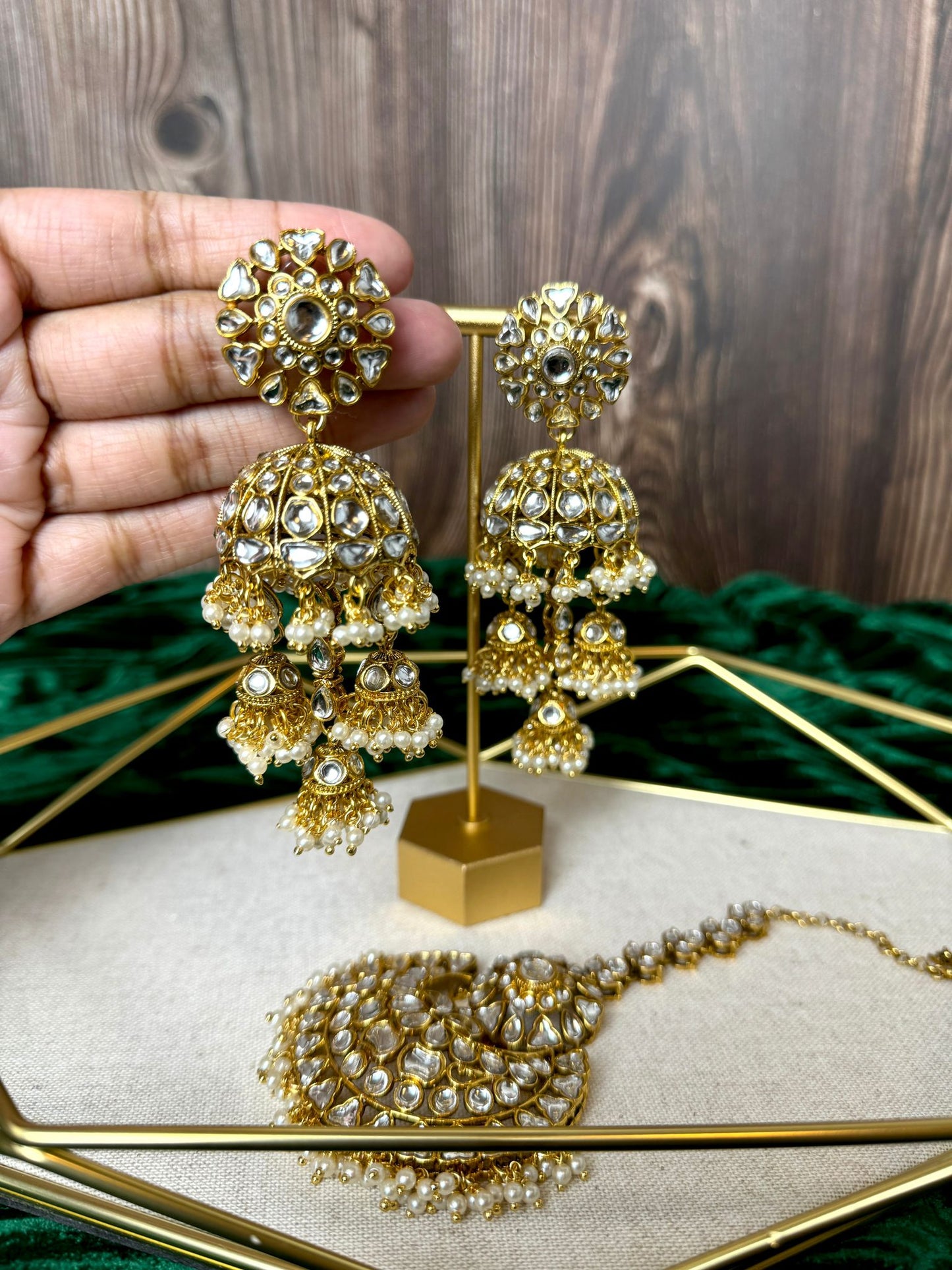 Gold Kundan Tikka Set- Charisma 1027