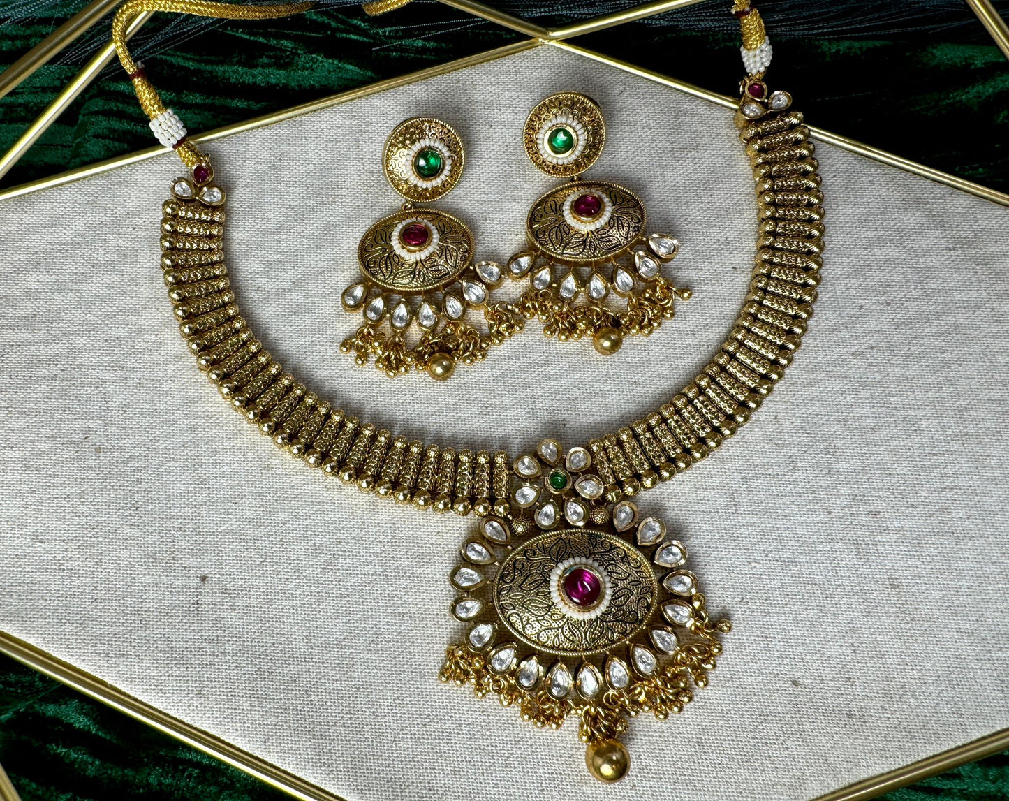 Pink Green Gold Plated Set- Charisma 1015