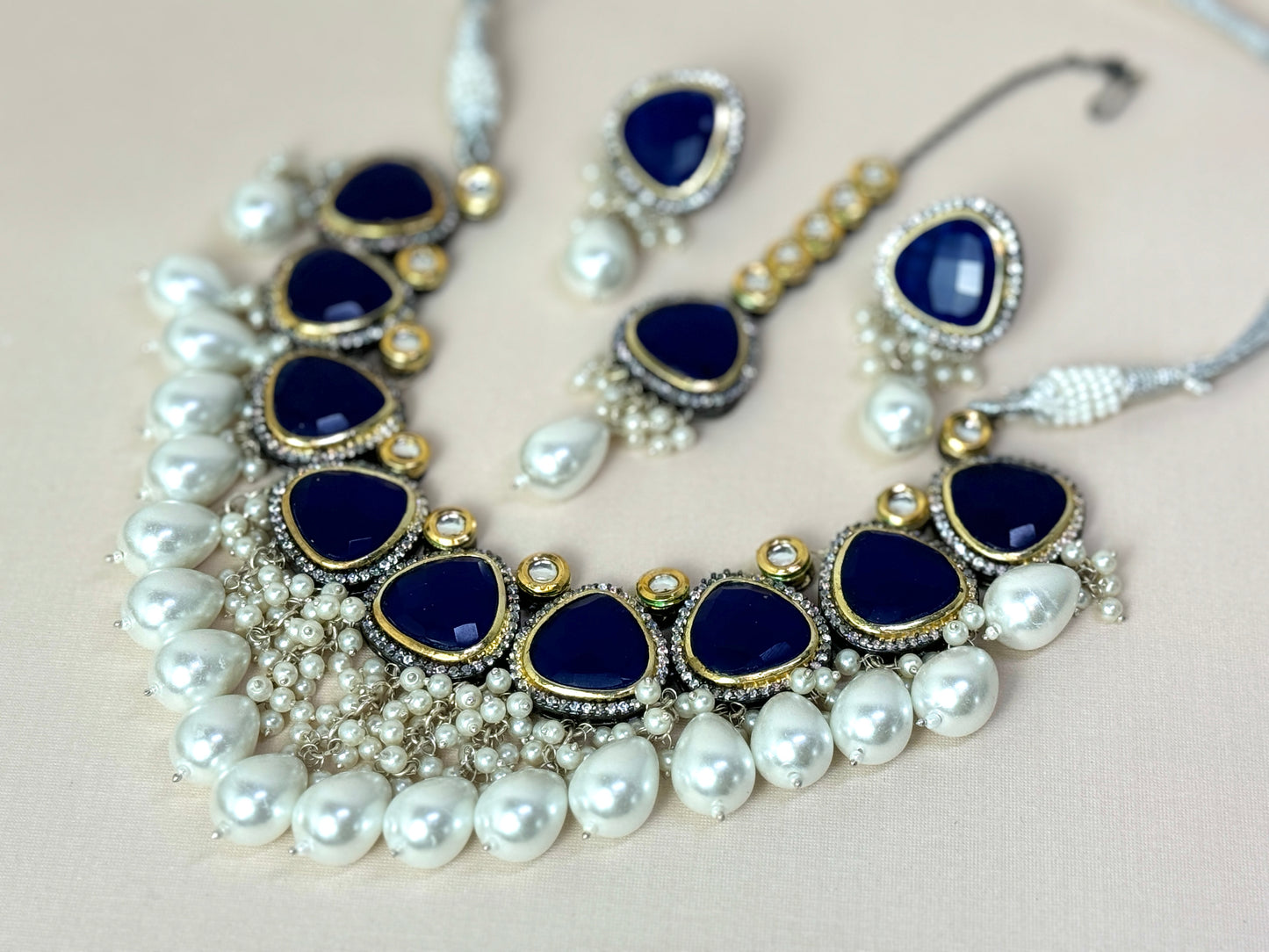 Royal Blue and White Choker- Radiance