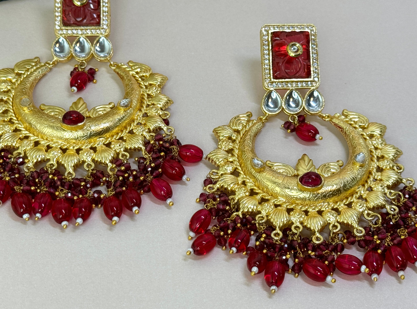 Red Gold Earrings- Lux