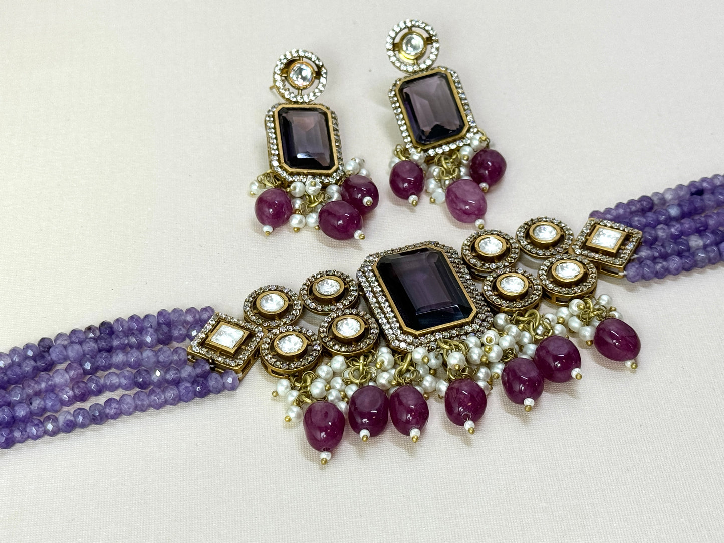 Purple Moissonite Choker- Radiance