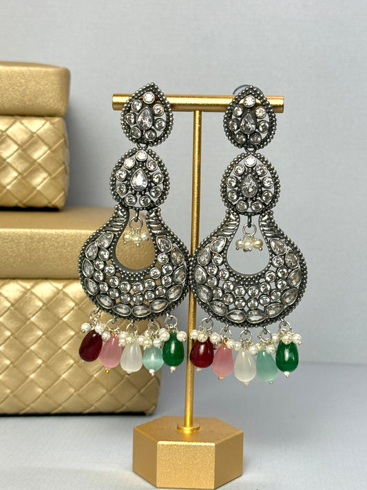 Multicolor Rhinestone Earrings- Lux