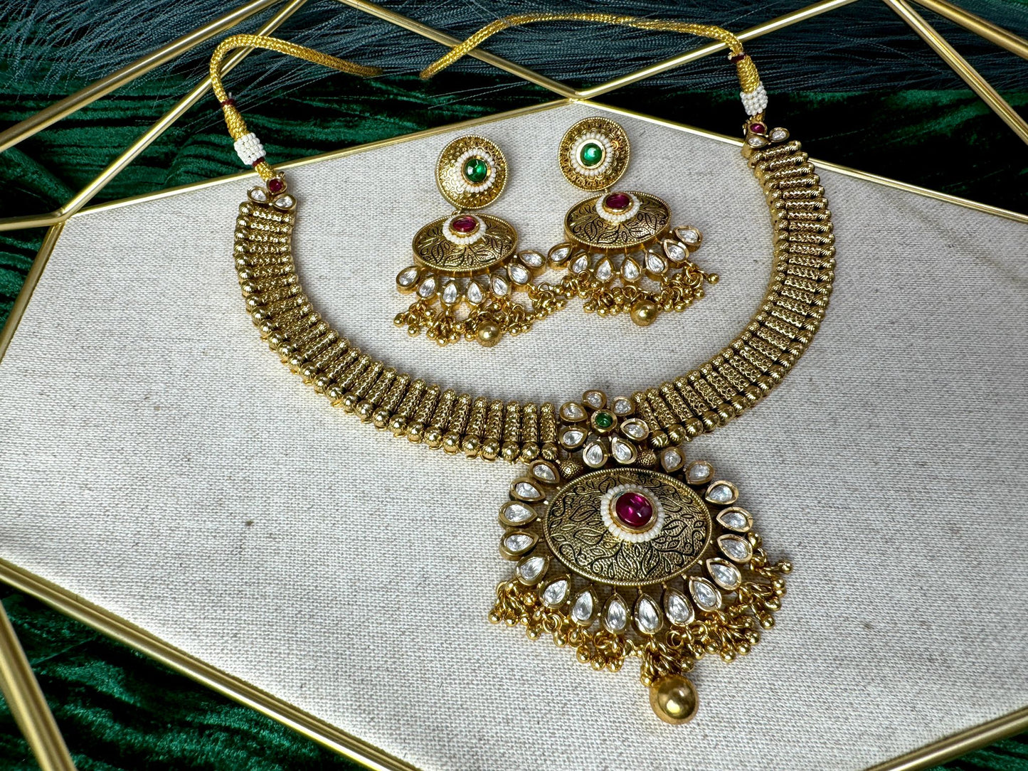 Pink Green Gold Plated Set- Charisma 1015