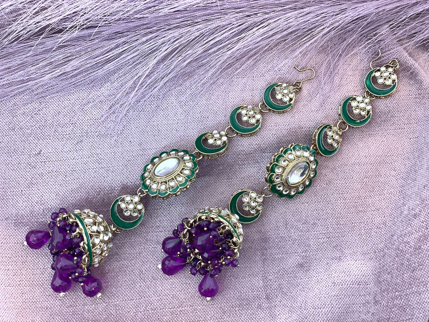 Dark Purple Sahara Earrings - Aura 1014