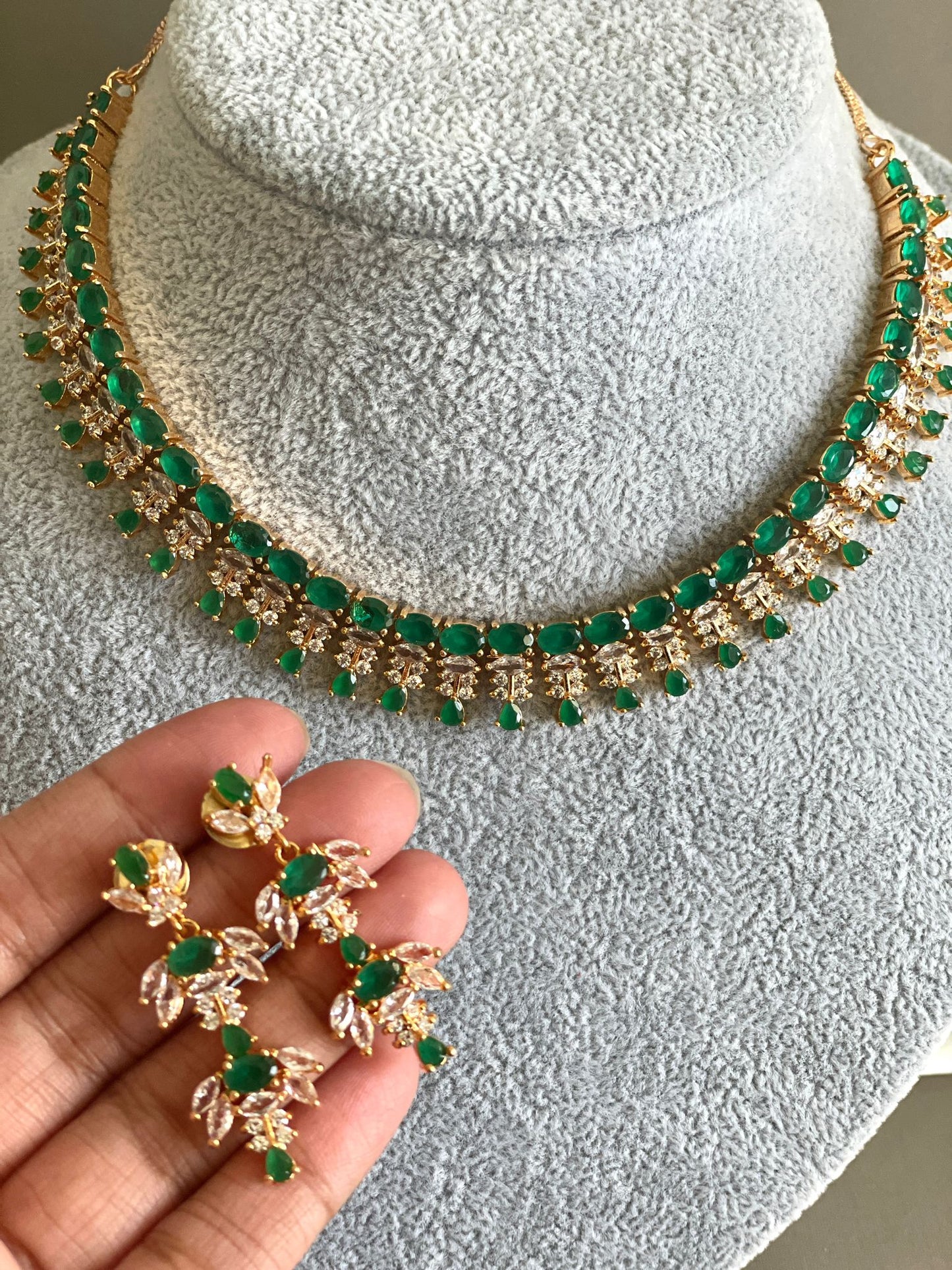 Emerald Green AD Necklace