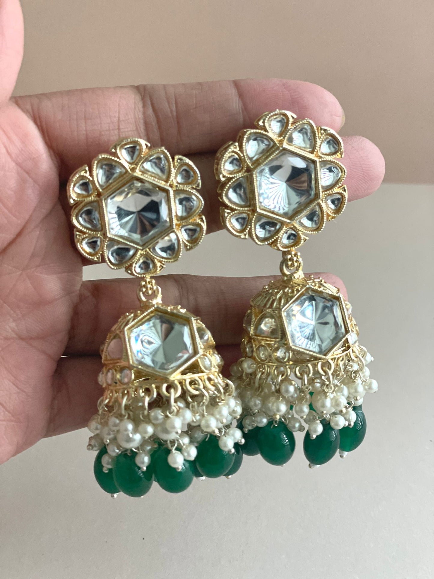 Saanvi Jhumka- Emerald Green