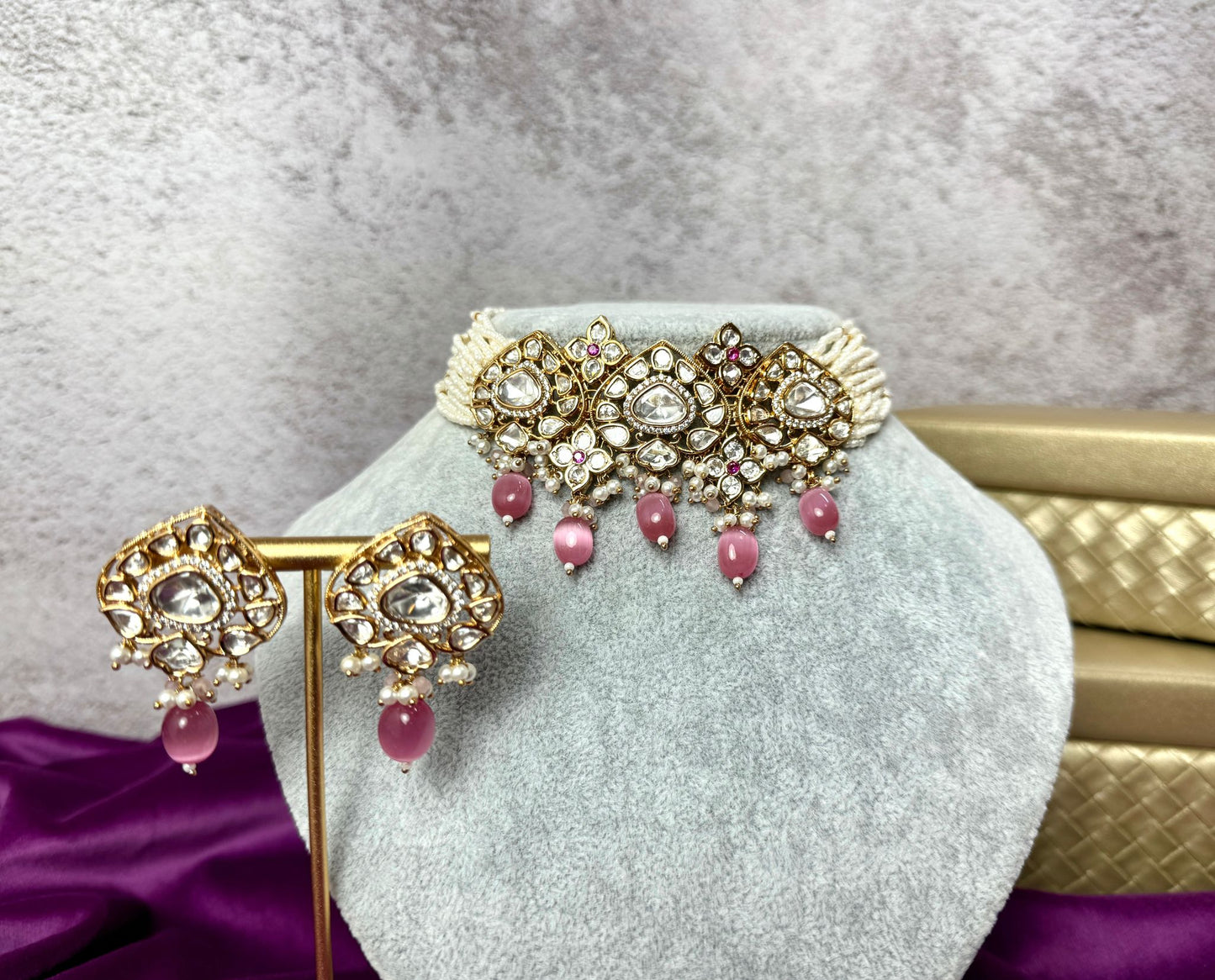 Chic Baby Pink Choker - Tyaani Collection