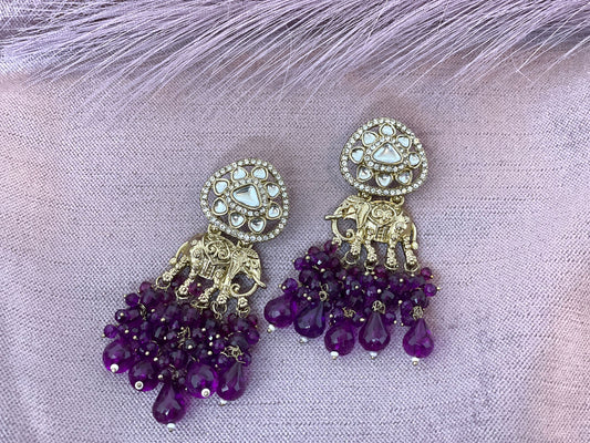 a beautiful dark purple earrings