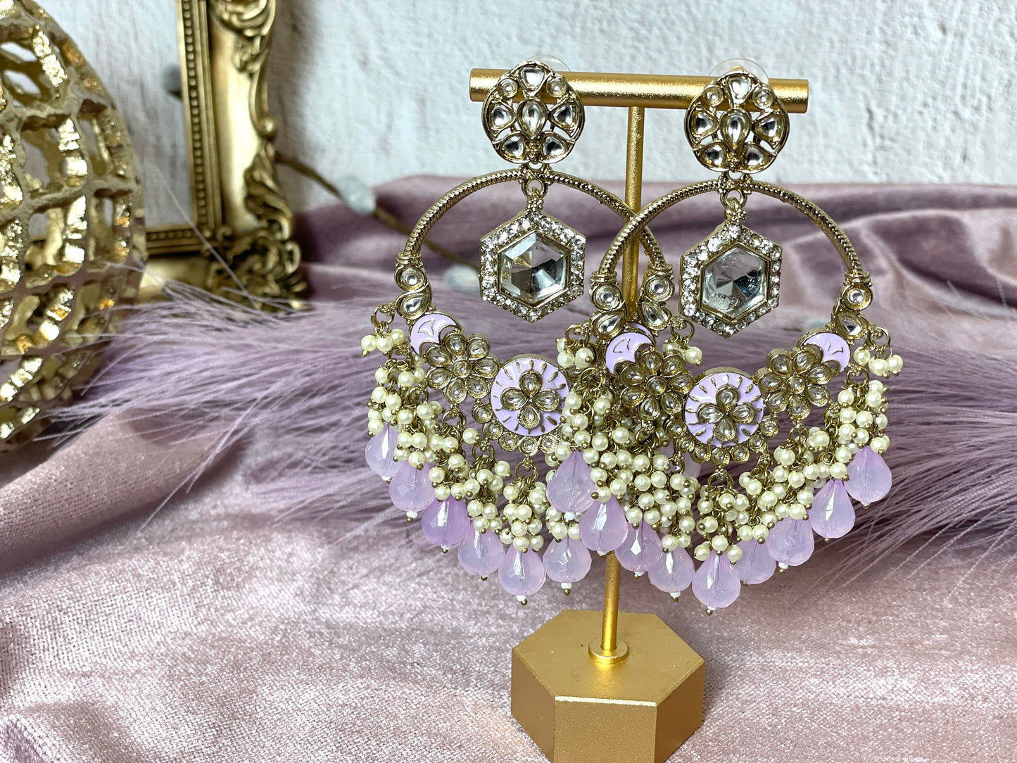 Elegant Lavender Chandbalis
