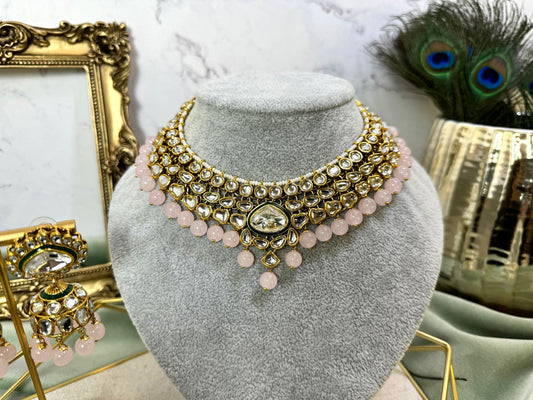 Light Pink Kundan Choker Set- Grace 1003