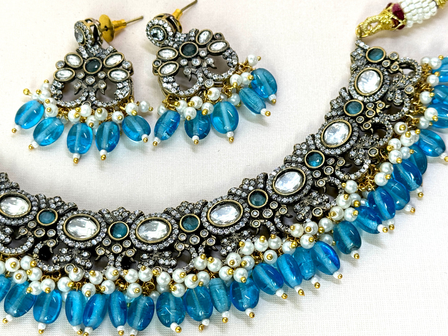 Blue Kundan Choker- Radiance