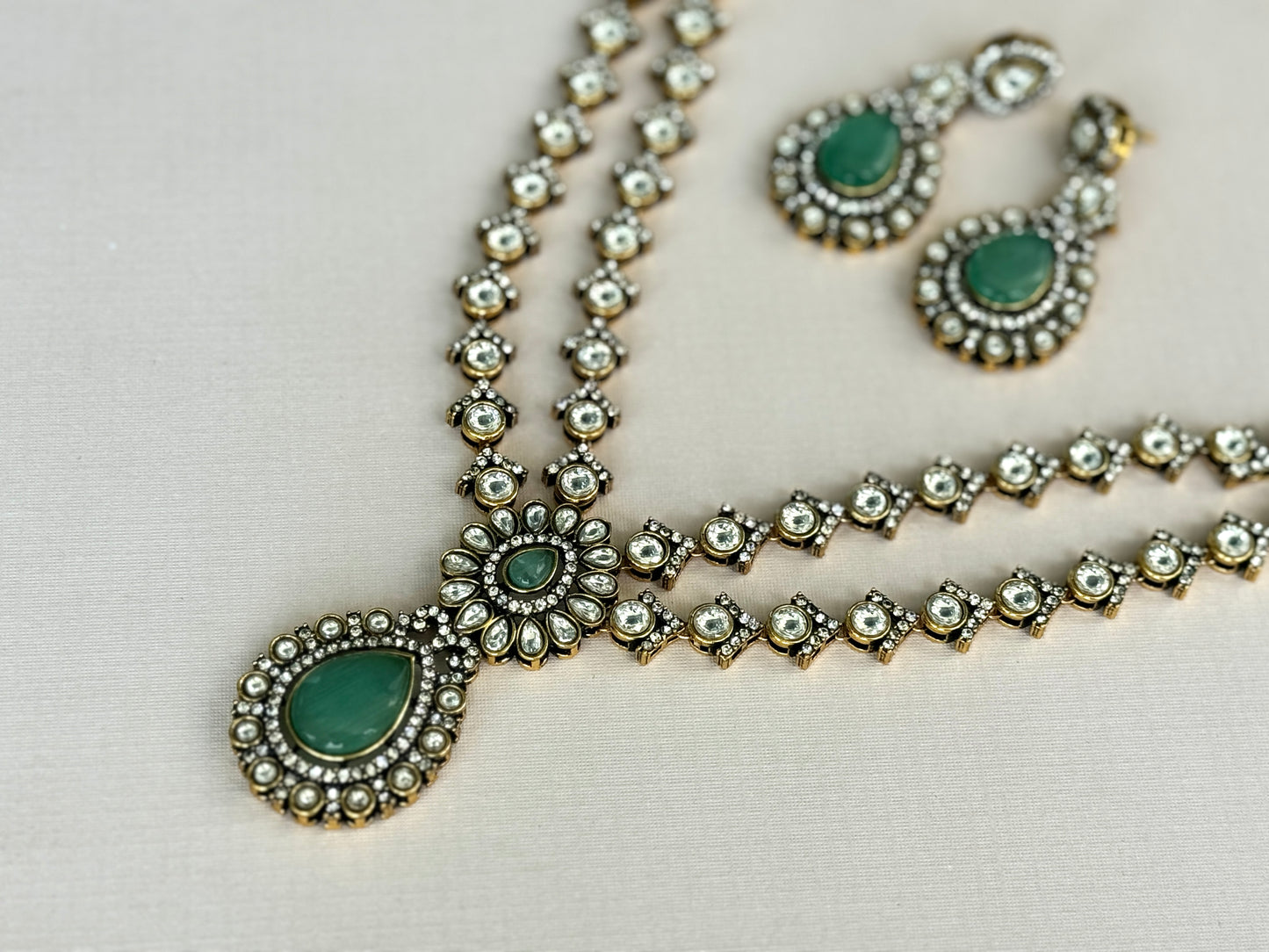 Mint double green Long Set- Radiance