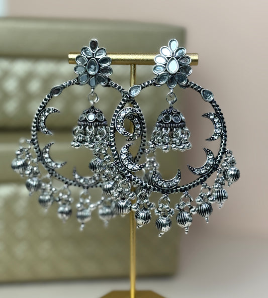 Silver Jhumkas- Lux