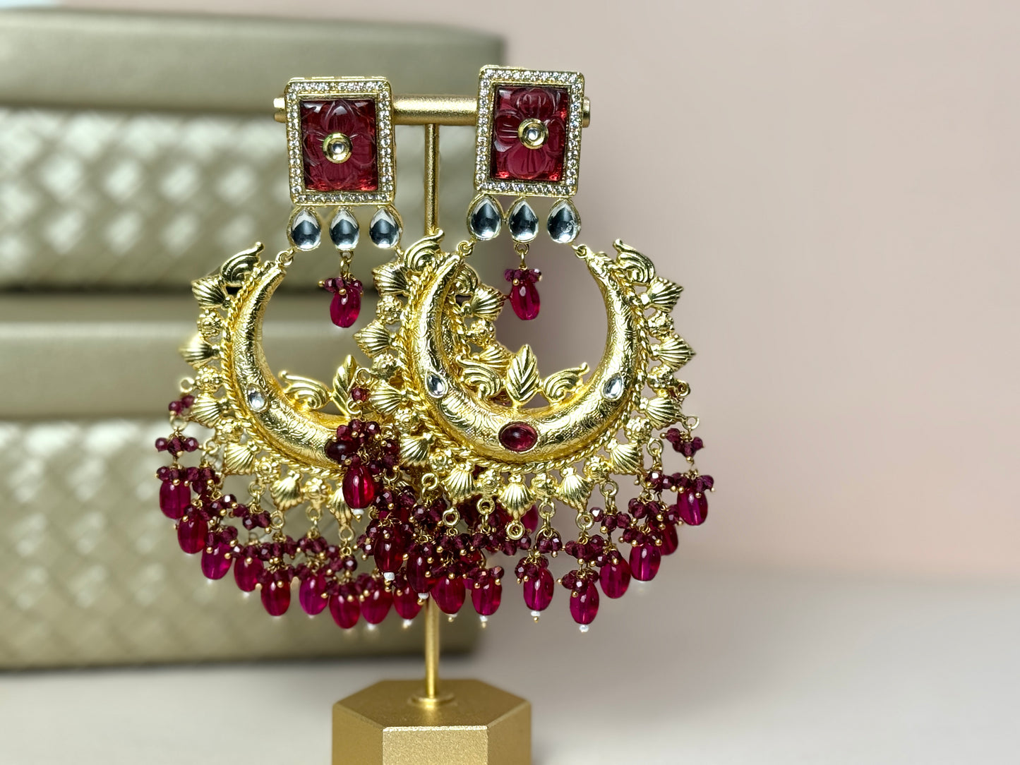 Red Gold Earrings- Lux