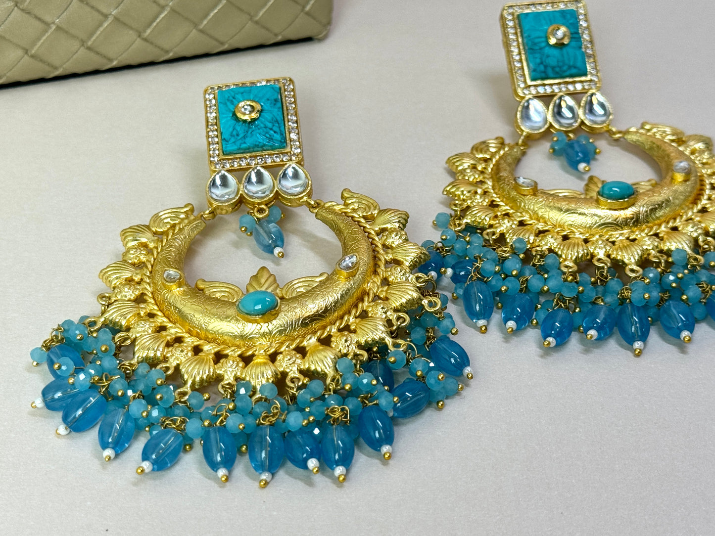 Blue Gold Earrings- Lux