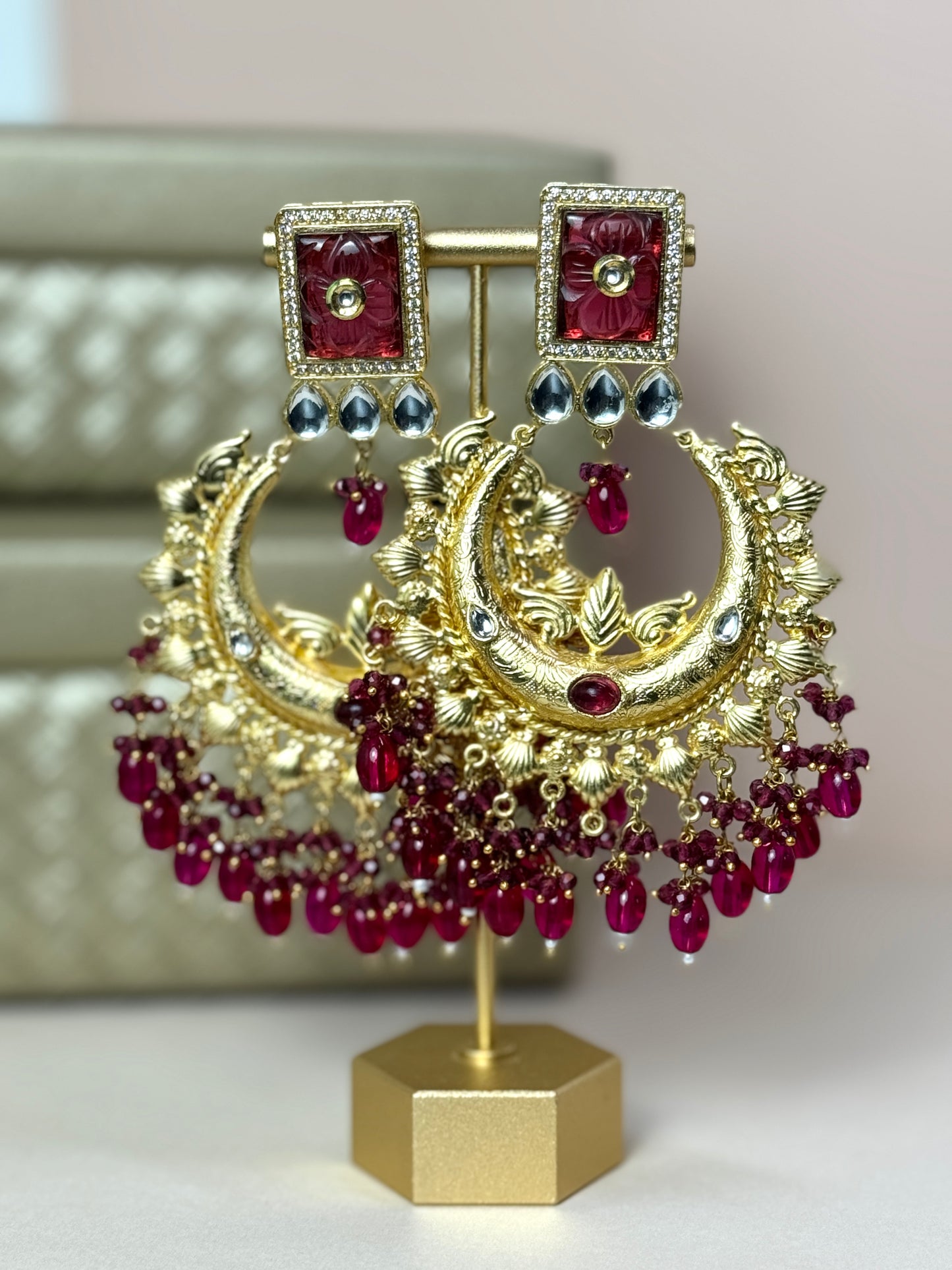 Red Gold Earrings- Lux