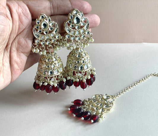 Elegant Maroon Tikka set