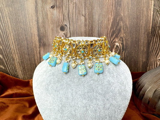Adorable Baby Blue Meenakari Jewelry Set
