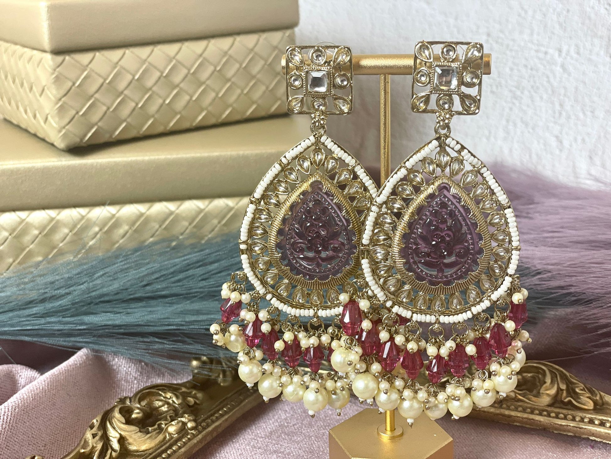 Burgundy Hoop Earrings - Trendy Accessory for a Night Out