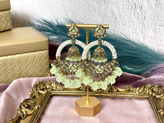 Mint Green Jhumka - Aura 1001
