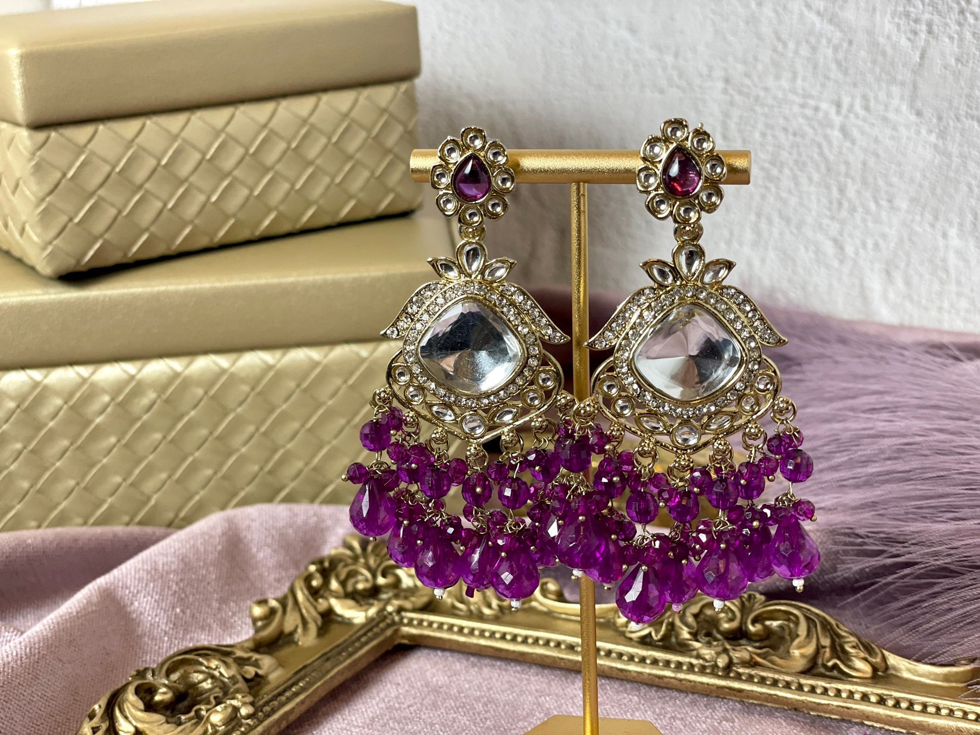 Dark purple earrings Where Every Colour Meets Elegance