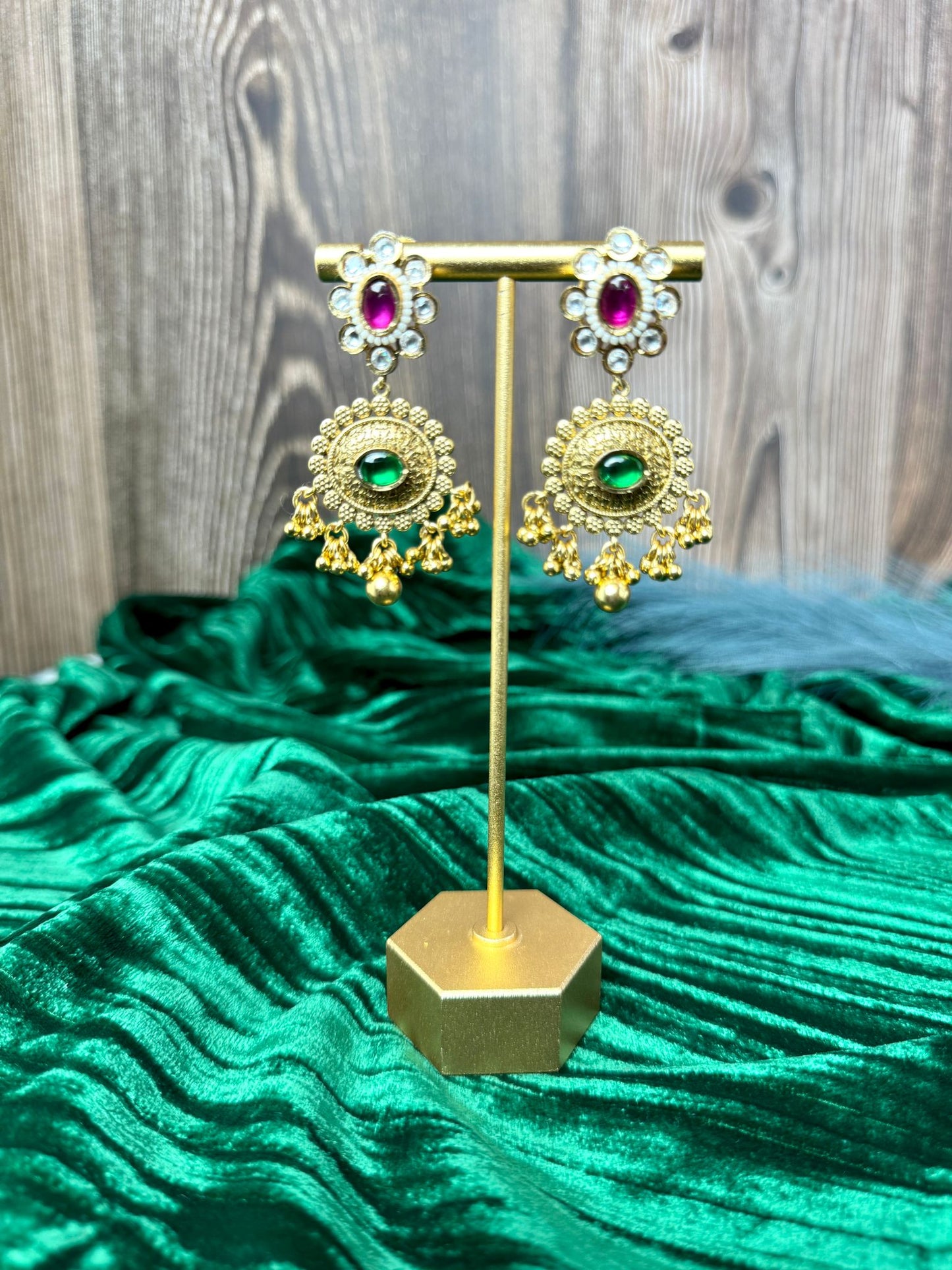 Magenta Green Antique Gold Set- Charisma 1008