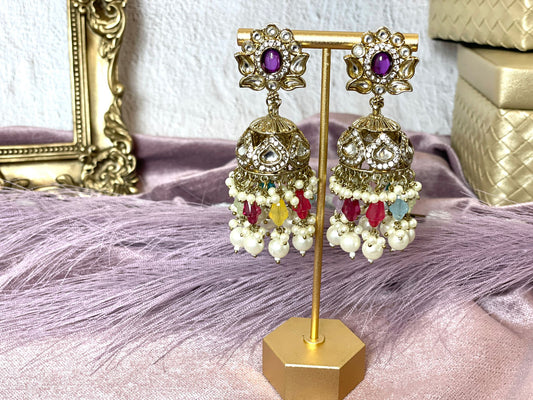 vibrant multicolor jhumka