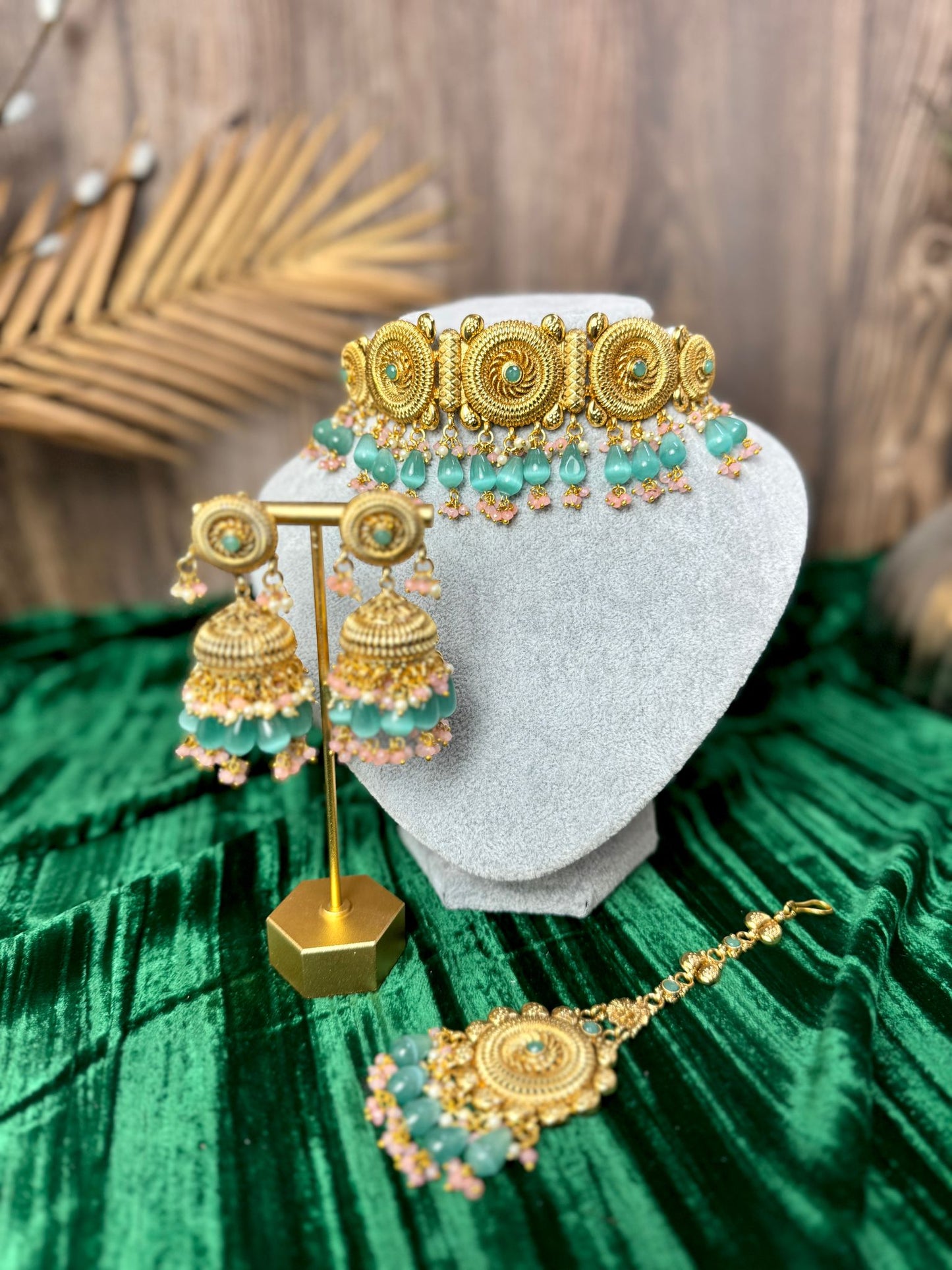 Green Pink Gold Plated Set- Charisma 1001