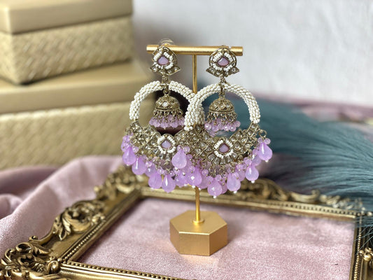 Lavender Jhumka- Aura 1001