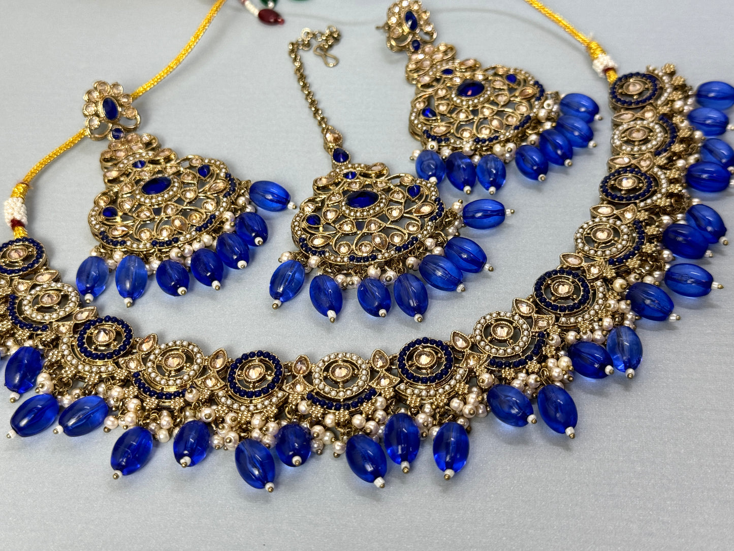 Royal Blue and Gold Choker