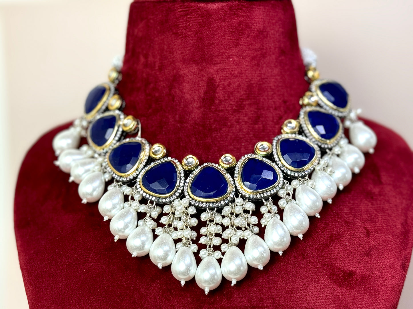 Royal Blue and White Choker- Radiance