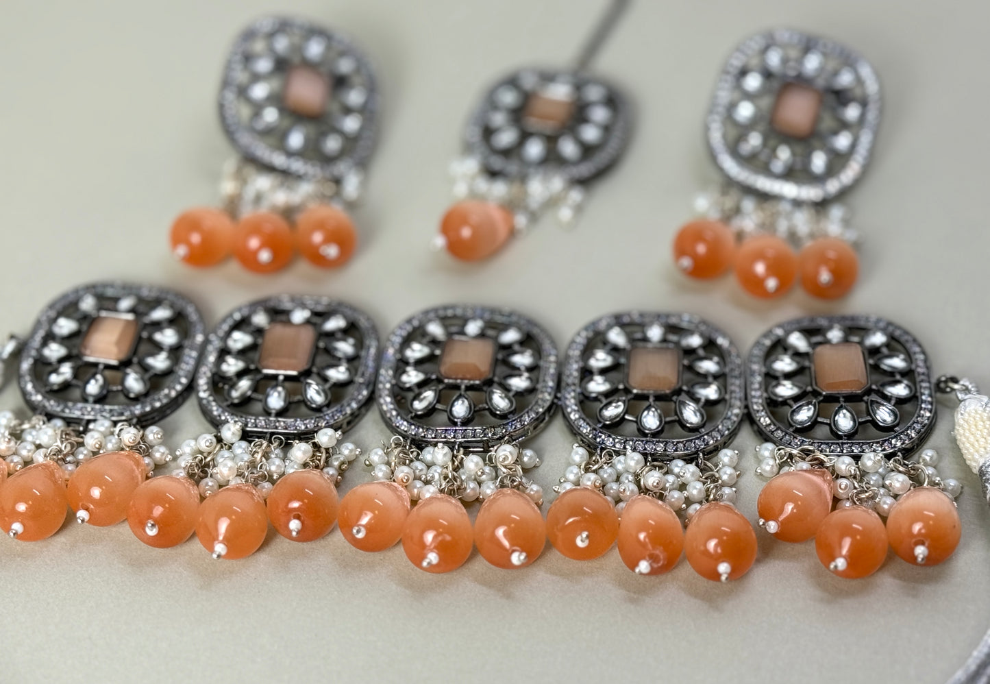 Peach Oxidized Set- Radiance