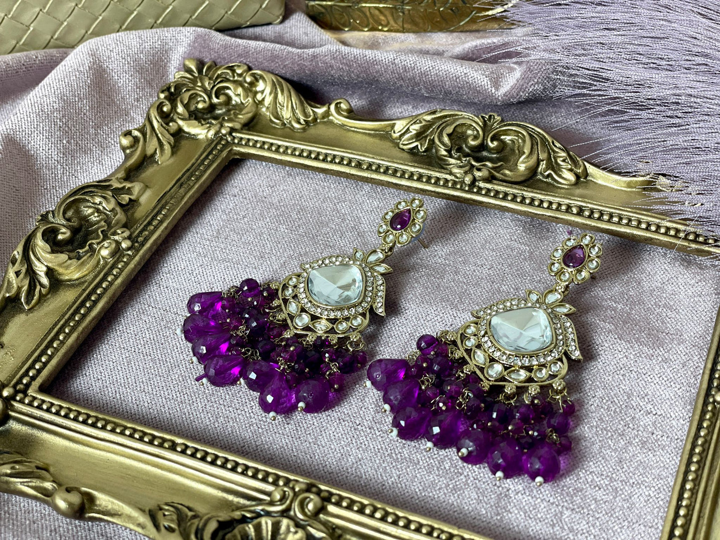 Dark Purple Earrings - Aura 1003
