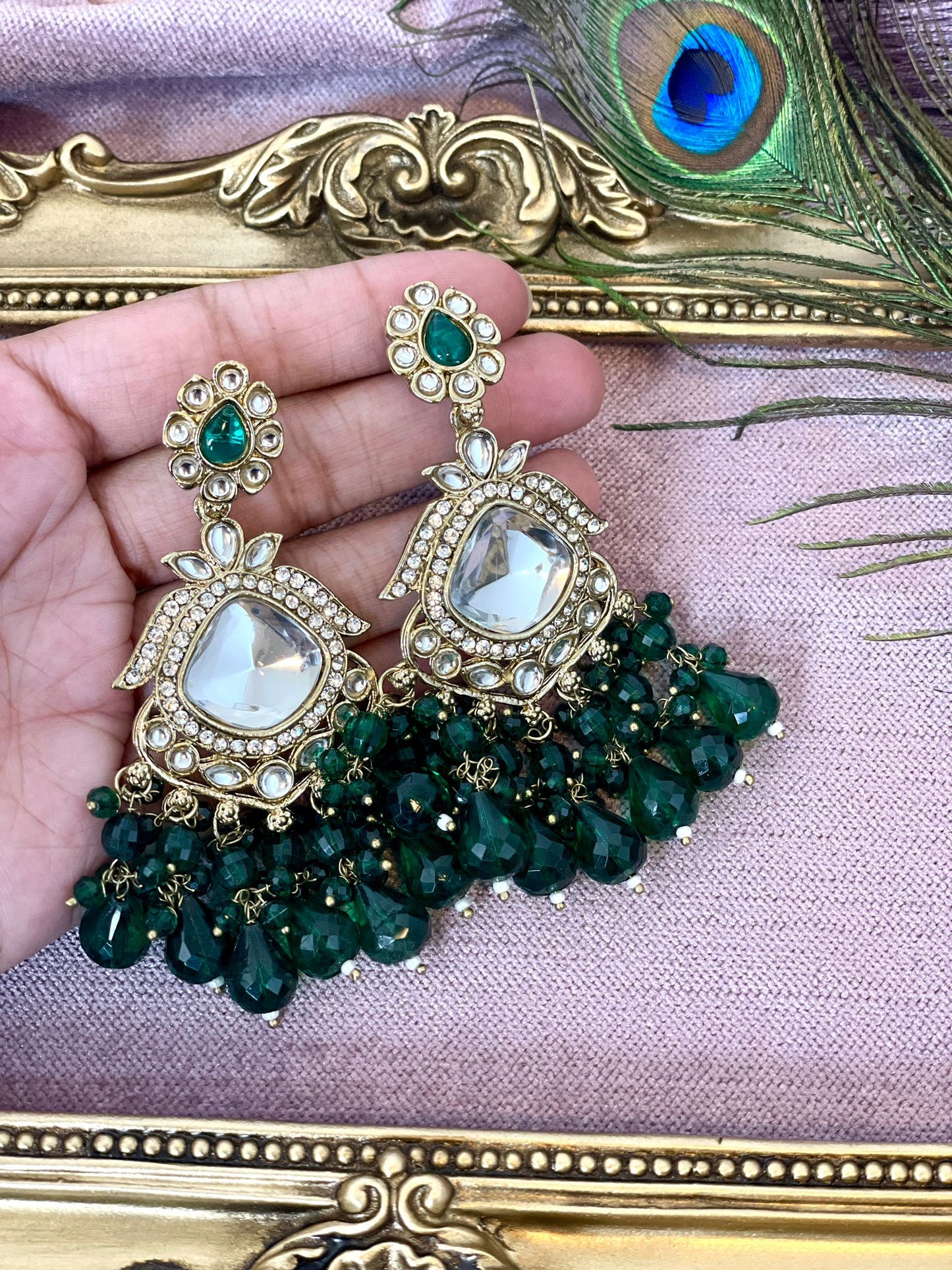 Emerald Green Earrings - Aura 1003