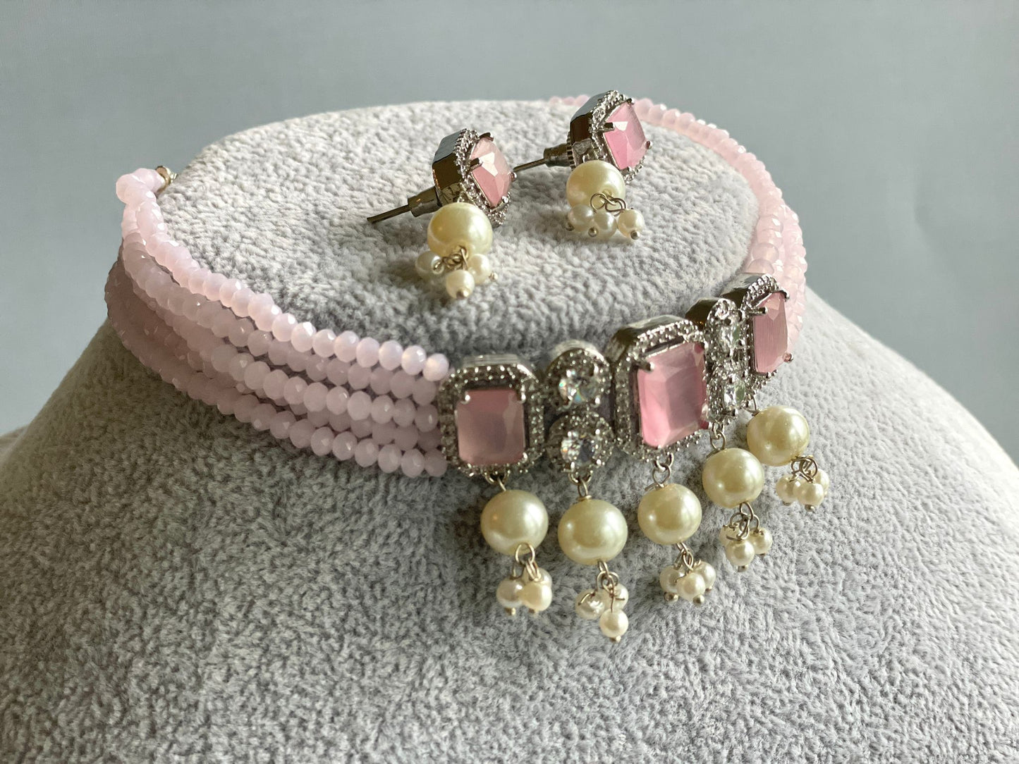 Baby Pink Crystal Choker