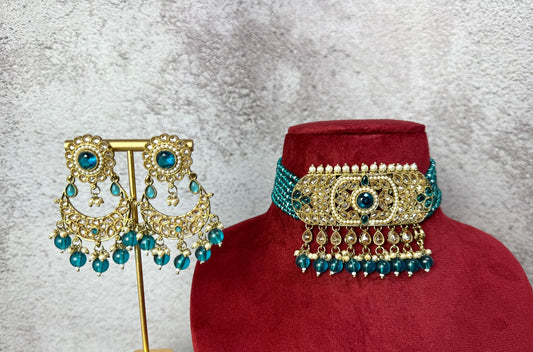 Elegant teal blue set