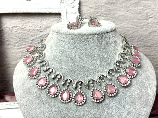 Baby Pink Jewel Set Diamond Glaze 1007