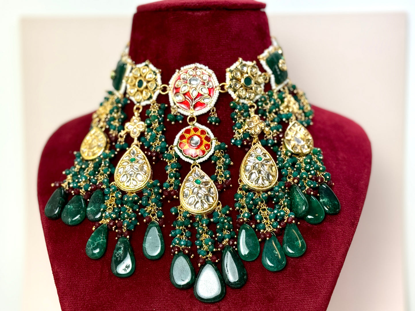 Oversized Emerald Green Statement Set- Radiance